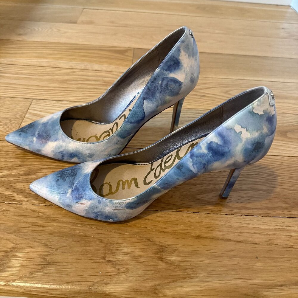 Sam Edelman Hazel Blue Multi Shibori Print Leather 9.5 M